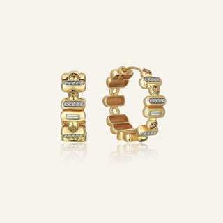 Beams Baguette Diamond Hoop Earrings