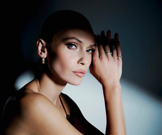 Beams Baguette Diamond Hoop Earrings