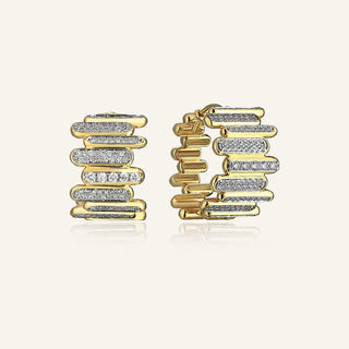 Beams Diamond Hoop Earrings