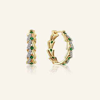 Beams Tsavorite & Diamond Hoop Earrings