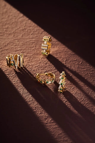 Beams Tsavorite & Diamond Hoop Earrings