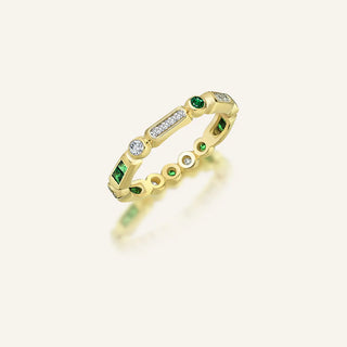 Beams Tsavorite & Diamond Thin Eternity Ring
