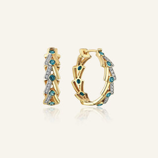 Beams Topaz & Diamond Hoop Earrings