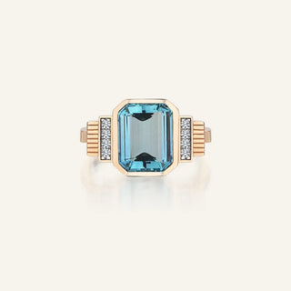 Eon Blue Topaz Ring in Rose Gold