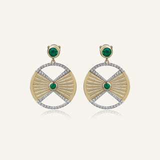 Flare Sallantılı Zümrüt Küpe