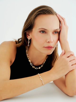 Flow Cognac Diamond Drop Earrings