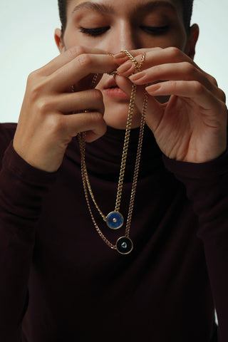 Link Lapis Lazuli & Diamond Necklace