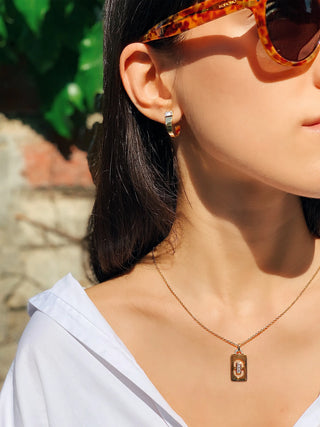 Loa Baguette Diamond Earrings in Yellow Gold