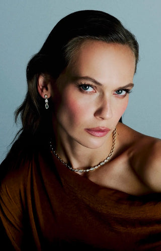 Loops Malachite & Diamond Drop Earrings