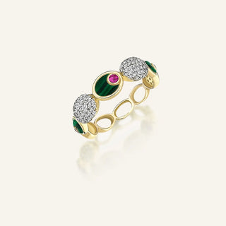 Loops Malachite & Diamond Full Eternity Ring