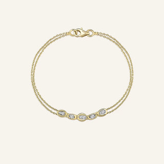 Loops Diamond Double Chain Bracelet