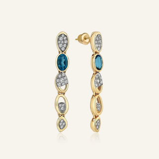 Loops Topaz & Diamond Drop Earrings