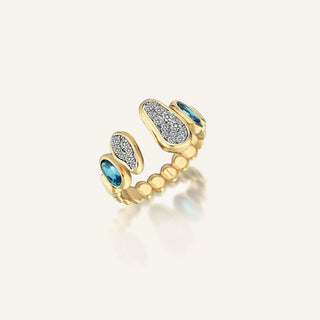 Loops Topaz & Diamond Ring