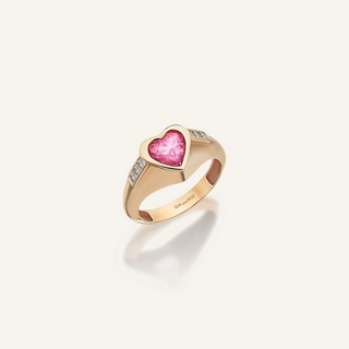 Love Pembe Safir Kalp Yüzük