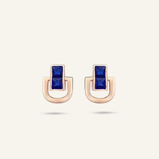 Manifest Kırmızı Altın Safir Küpe