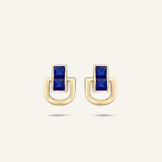 Manifest Sarı Altın Safir Küpe