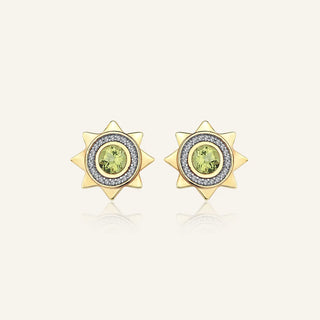 Mini Beam Peridot Studs