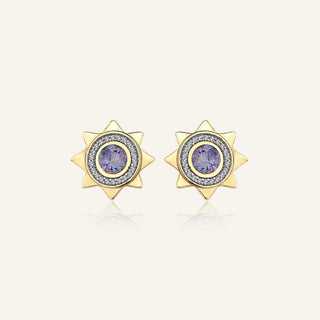 Mini Beam Tanzanite Studs