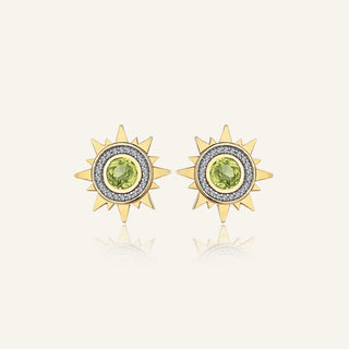 Mini Ray Peridot Studs