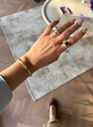 Momentum Diamond Bangle  in Yellow Gold