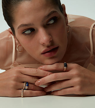 Morphose Diamond Hoop Earrings in Rose Gold