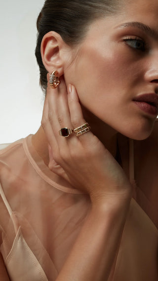 Morphose Diamond Hoop Earrings in Rose Gold