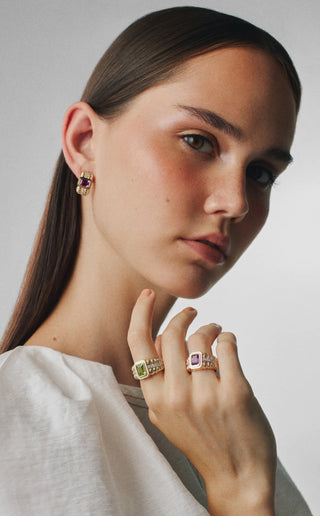 Morphose02 Amethyst Ring in Rose Gold
