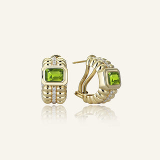 Morphose02 Peridot Taşlı Halka Küpe