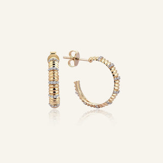 Movement Sarı Altın Pırlanta Halka Küpe