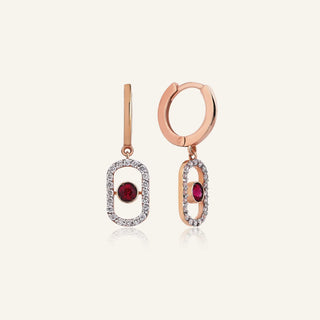 Orb Yakut Sallantılı Küpe