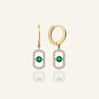 Orb Zümrüt Sallantılı Küpe