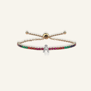 Rainbow Pırlanta A Harfi Bilezik