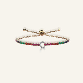 Rainbow Pırlanta C Harfi Bilezik