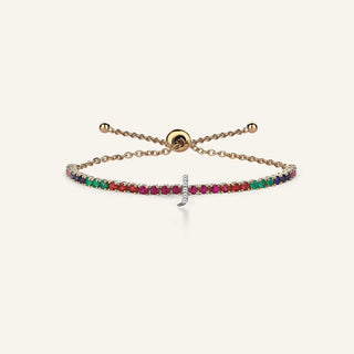 Rainbow Pırlanta J Harfi Bilezik