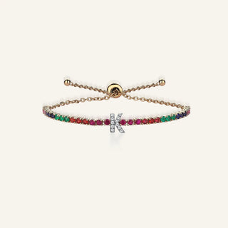 Rainbow Pırlanta K Harfi Bilezik