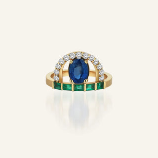 Sirius Sapphire & Emerald Ring