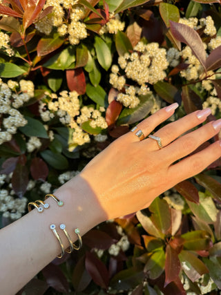 Slim Tsavorite Open Cuff