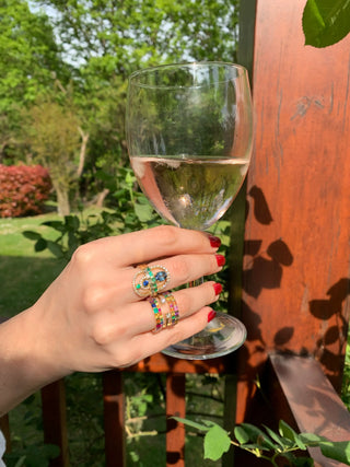 Solar Sapphire & Diamond Ring