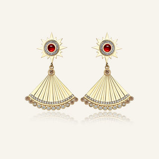 Sun Beam Konyak Pırlanta Sallantılı Küpe