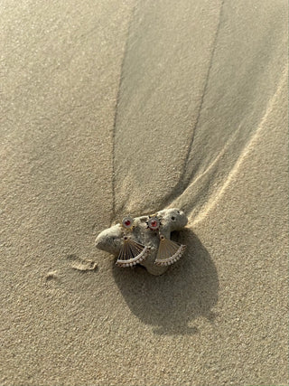 Sun Beam Garnet & Cognac Diamond Drop Earrings