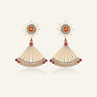 Sun Beam Safir Taşlı Sallantılı Küpe
