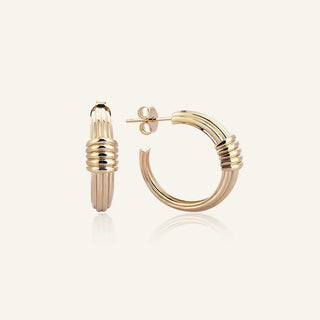 Torque Sarı Altın Halka Küpe